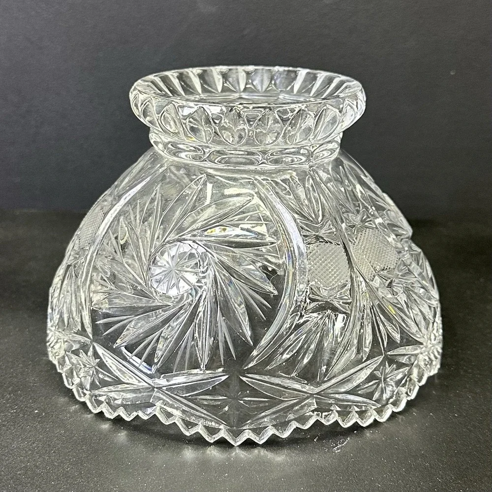 American Brilliant Period Pinwheel Cut Crystal Glass Bowl 6.25